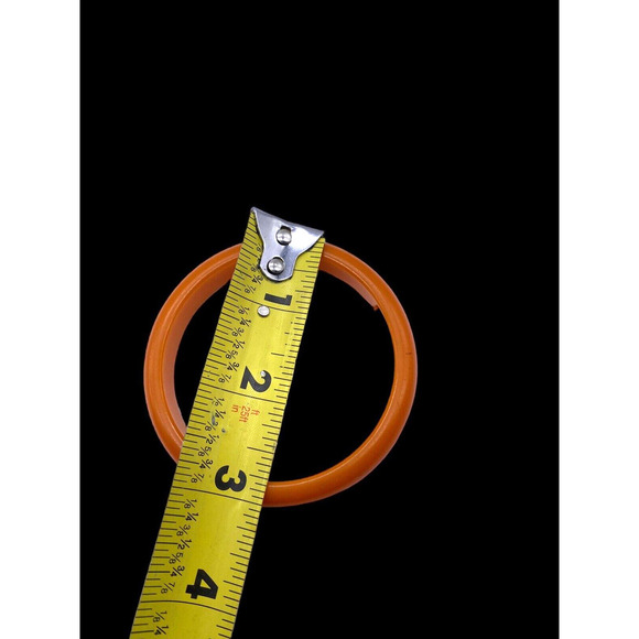 Vintage Bakelite Bangle Bracelet Pumpkin Orange Solid Vibrant Color 3" - Picture 8 of 8